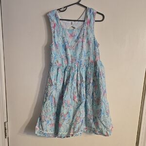 Isaac Mizrahi Blue and Pink Floral Kids Dress